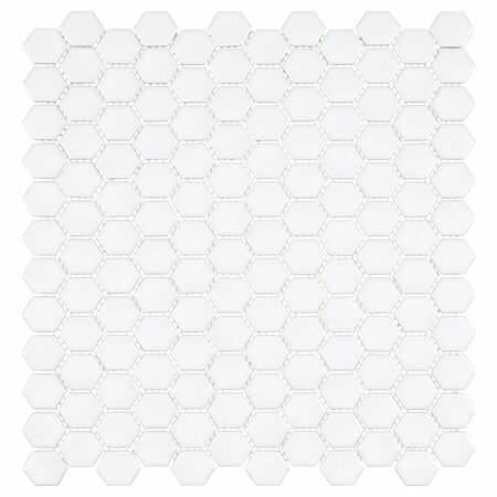 ANDOVA TILES Stylish- Suave3/4 in. Straight Edge Porcelain Honeycomb Hexagon Wall & Floor Tile Andova Tiles